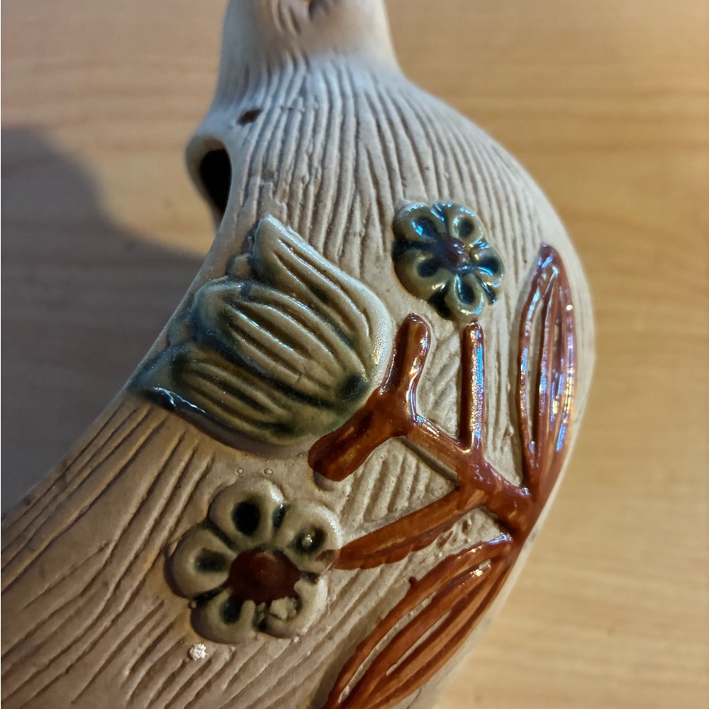 Scandinavian vintage pottery Decorative Bird Planter hanging - Picture 3 of 5